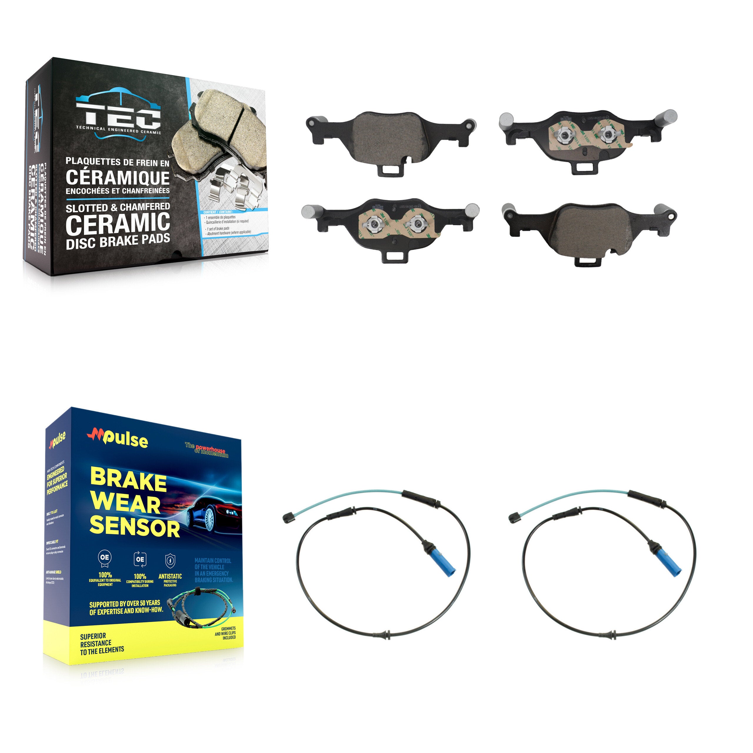Front Ceramic Disc Brake Pads And Wear Sensors Kit For BMW 530i xDrive 540i 530e 540d KTW-101681