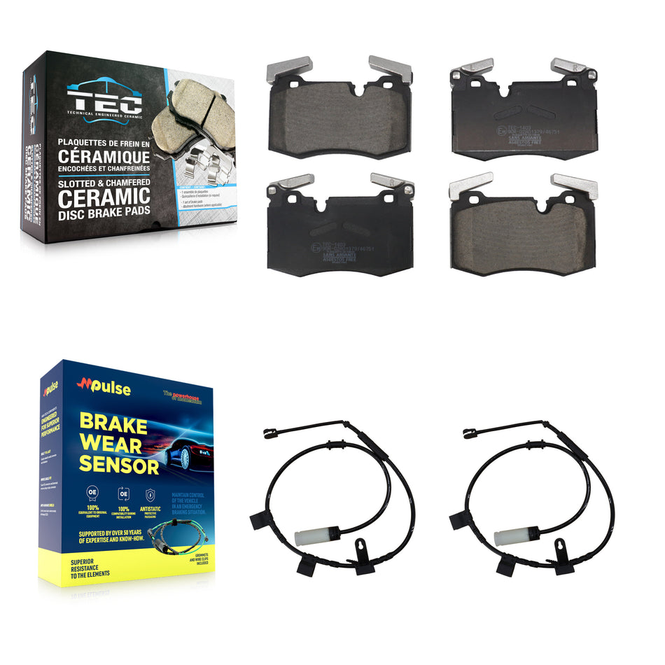 Front Ceramic Brake Pad & Wear Sensor Kit For Mini Cooper With 316mm Diameter Rotor KTW-101685
