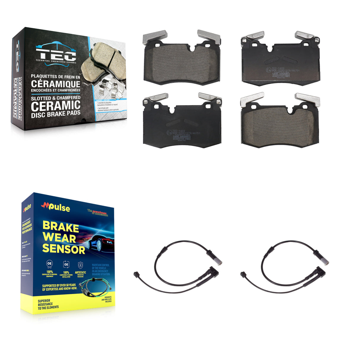 Front Ceramic Brake Pad & Wear Sensor Kit For Mini Cooper With 316mm Diameter Rotor KTW-101686