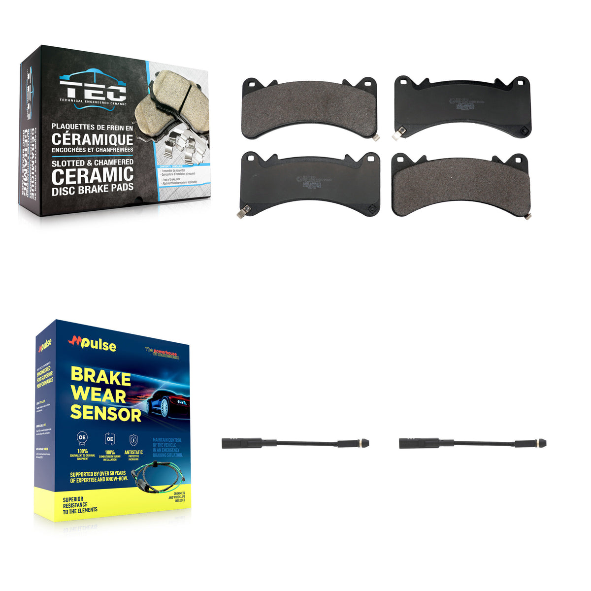 Front Ceramic Brake Pad & Wear Sensor Kit For GMC Chevrolet Silverado 1500 Sierra Limited KTW-101692