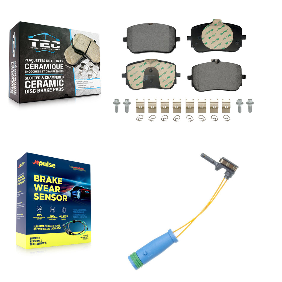 Front Ceramic Disc Brake Pads And Wear Sensors Kit For Mercedes-Benz A220 CLA250 KTW-101708