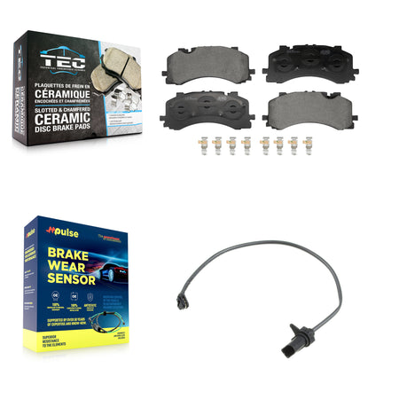 Front Ceramic Disc Brake Pads And Wear Sensors Kit For Audi A8 Quattro S6 S7 KTW-101710