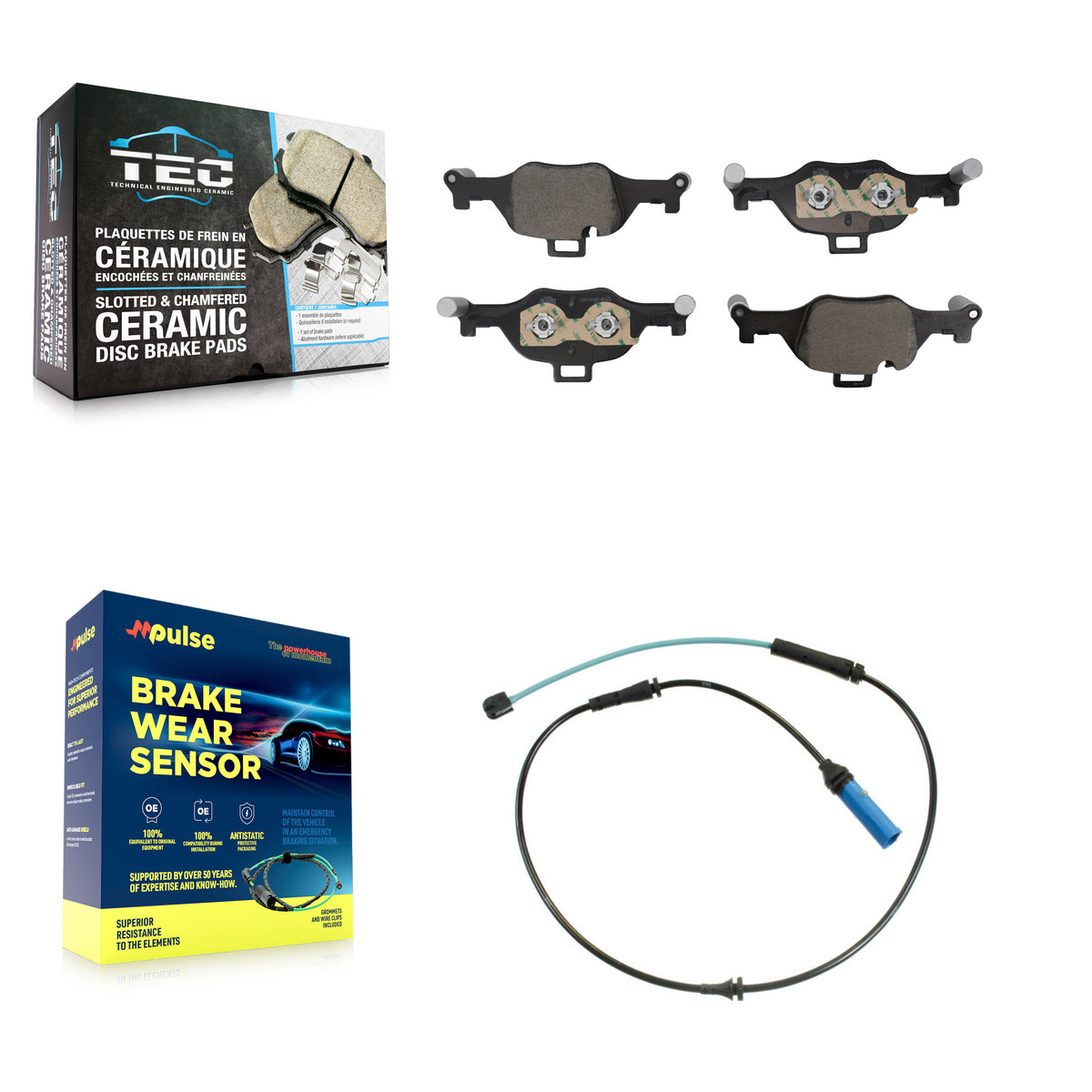 Front Ceramic Disc Brake Pads And Wear Sensors Kit For BMW 530i xDrive 540i 530e 540d KTW-101716