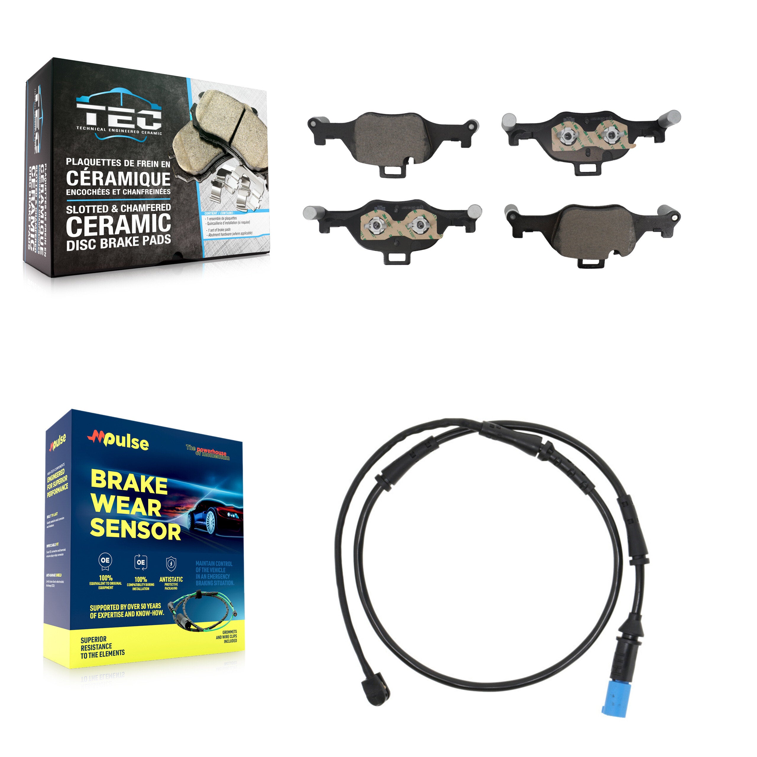 Front Ceramic Disc Brake Pads And Wear Sensors Kit For BMW X5 X6 KTW-101717