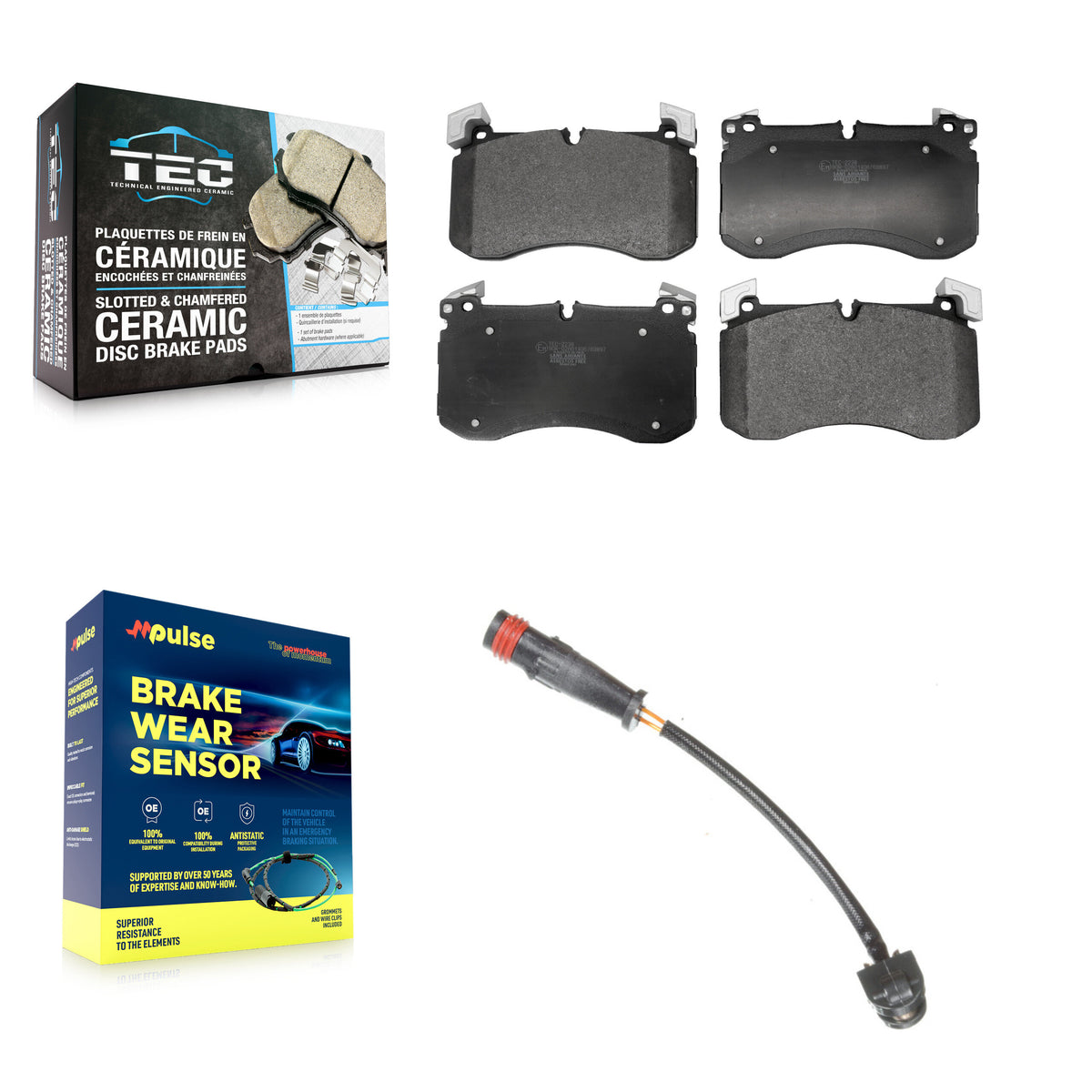Front Ceramic Disc Brake Pad And Wear Sensor Kit For 2019-2022 Mercedes-Benz G63 AMG 4.0L KTW-101718