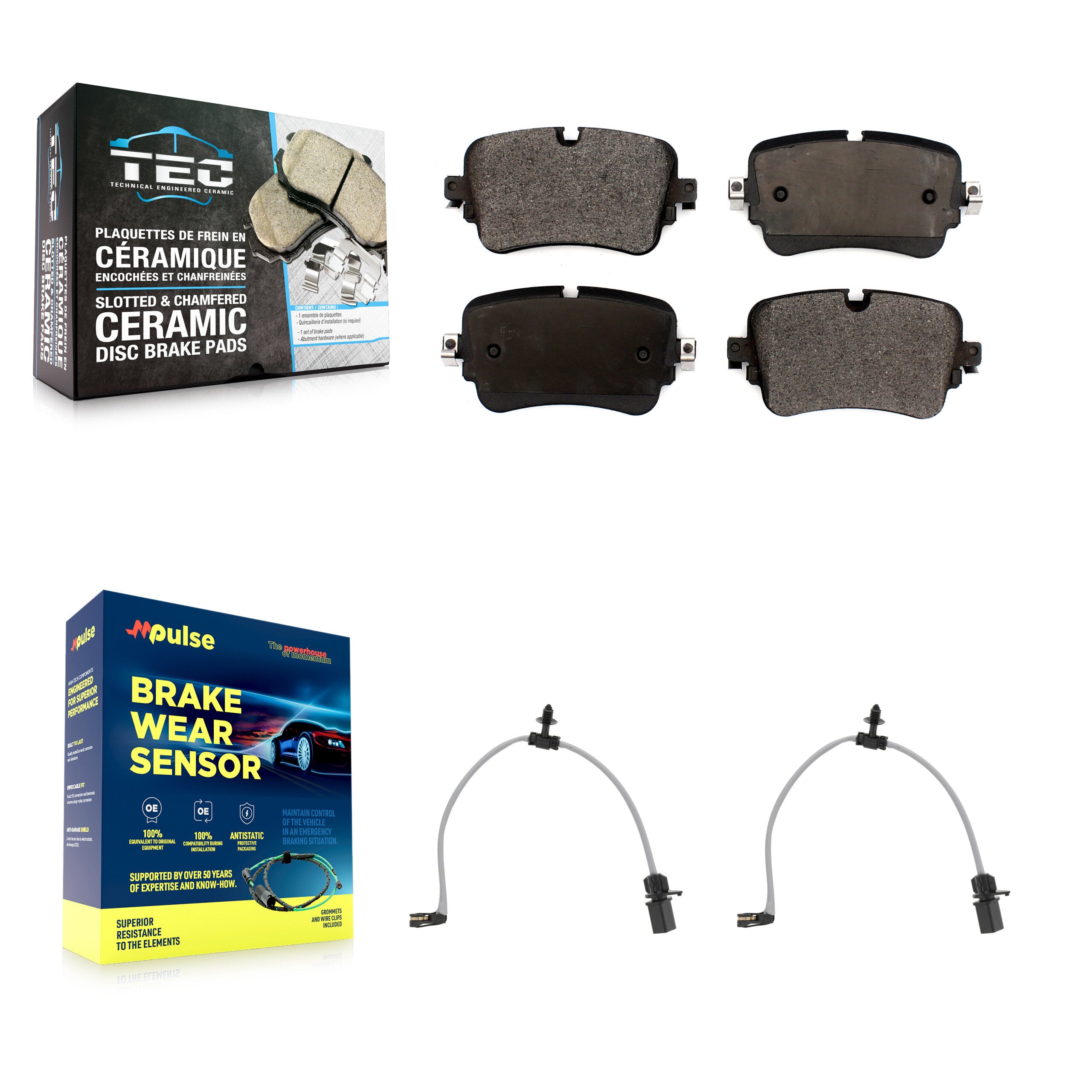 Rear Ceramic Disc Brake Pads And Wear Sensors Kit For 2019 Audi e-tron Quattro -L KTW-101723