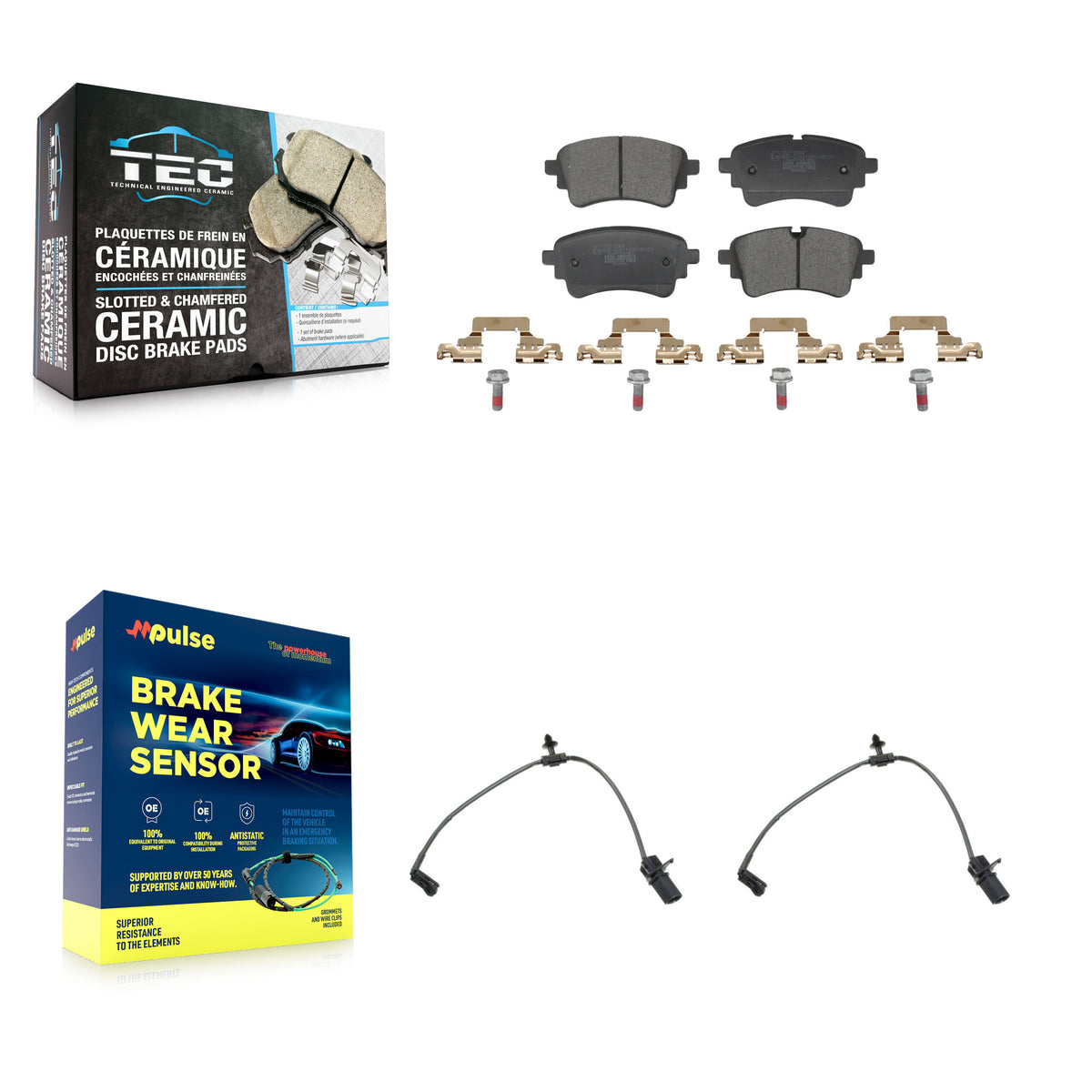 Rear Ceramic Brake Pad Wear Sensor Kit For Audi A5 Sportback A4 Quattro S5 allroad RS5 S4 KTW-101726