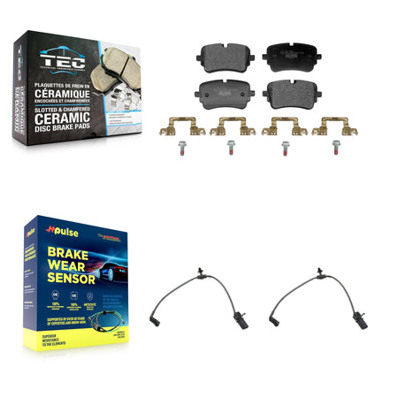 Rear Ceramic Disc Brake Pads And Wear Sensors Kit For Audi Q7 Q8 SQ8 SQ7 A8 Quattro S8 KTW-101728