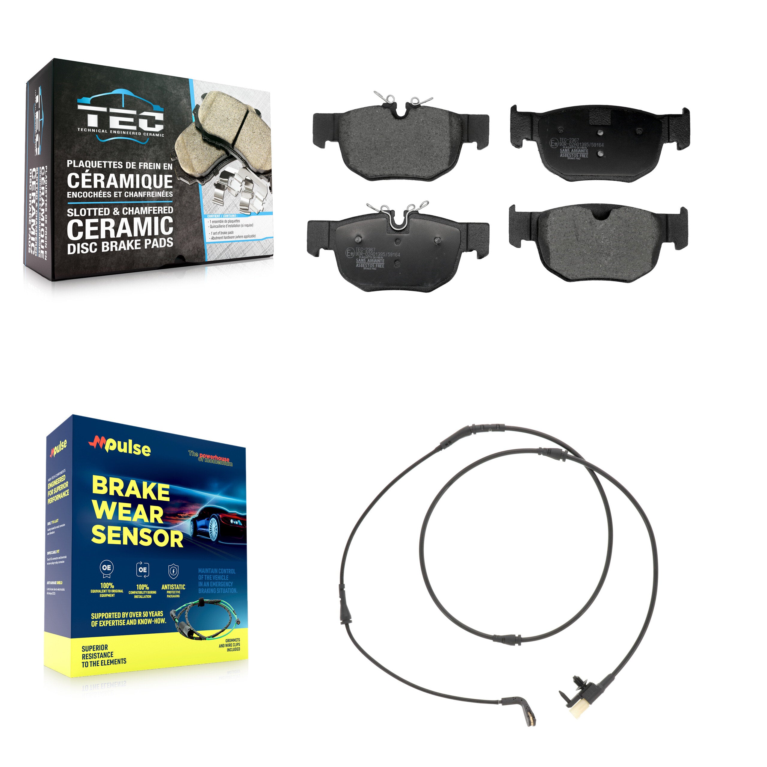 Rear Ceramic Disc Brake Pads And Wear Sensor Kit For Land Rover Range Velar Jaguar F-Pace KTW-101736