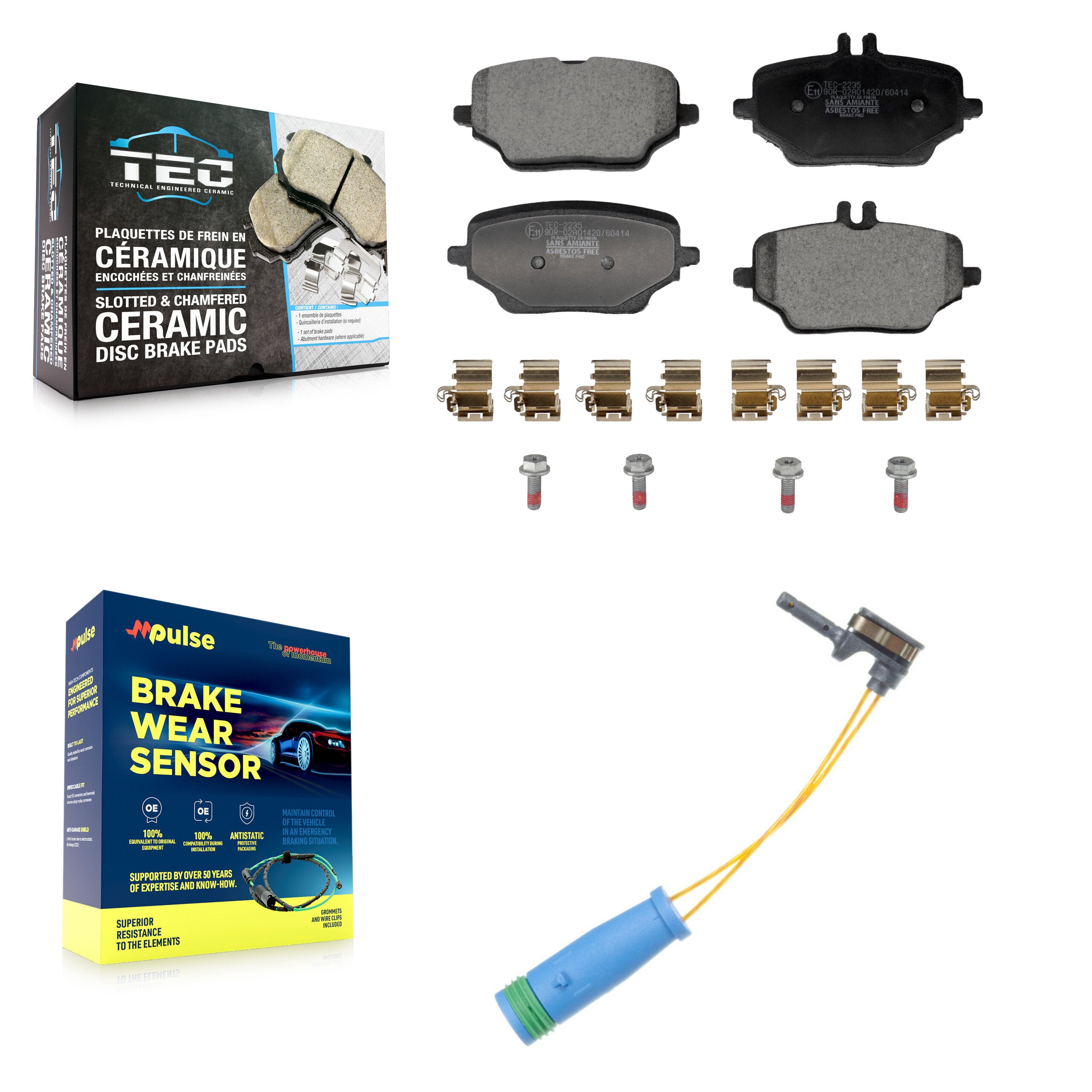 Rear Ceramic Disc Brake Pads And Wear Sensors Kit For Mercedes-Benz GLE350 KTW-101750