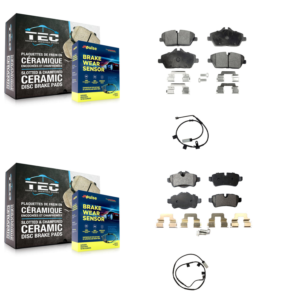 Front Rear Ceramic Disc Brake Pads And Wear Sensors Kit For Mini Cooper KTW-101762