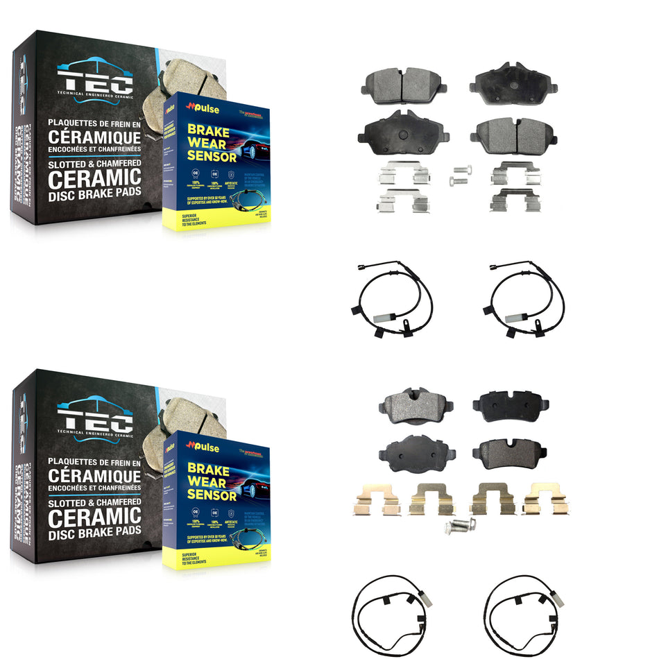 Front Rear Ceramic Disc Brake Pads And Wear Sensors Kit For Mini Cooper KTW-101768