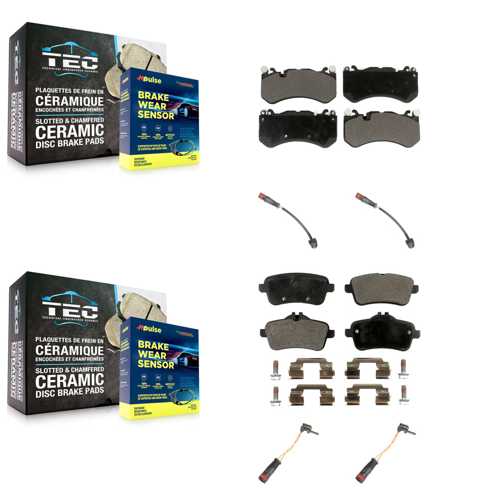 Front Rear Ceramic Brake Pad & Wear Sensor Kit For Mercedes-Benz ML63 AMG GL63 GLE63 5.5L KTW-101775