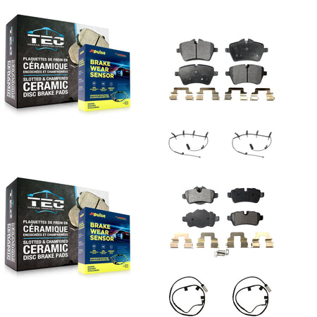 Front Rear Ceramic Disc Brake Pads And Wear Sensors Kit For Mini Cooper KTW-101777
