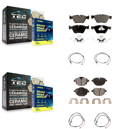 Front Rear Ceramic Disc Brake Pads And Wear Sensors Kit For BMW 528i KTW-101779