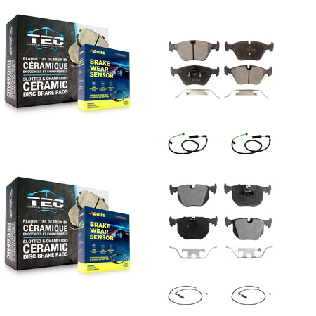 Front Rear Ceramic Disc Brake Pads And Wear Sensors Kit For BMW X3 3.0L KTW-101781