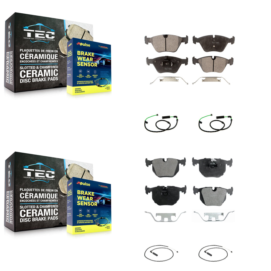 Front Rear Ceramic Disc Brake Pads And Wear Sensors Kit For BMW X3 3.0L KTW-101781