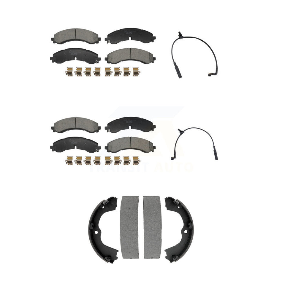 Front Rear Ceramic Brake Pads Wear Sensor Kit (5Pc) For GMC Chevrolet Sierra 2500 HD 3500 KTW-101799