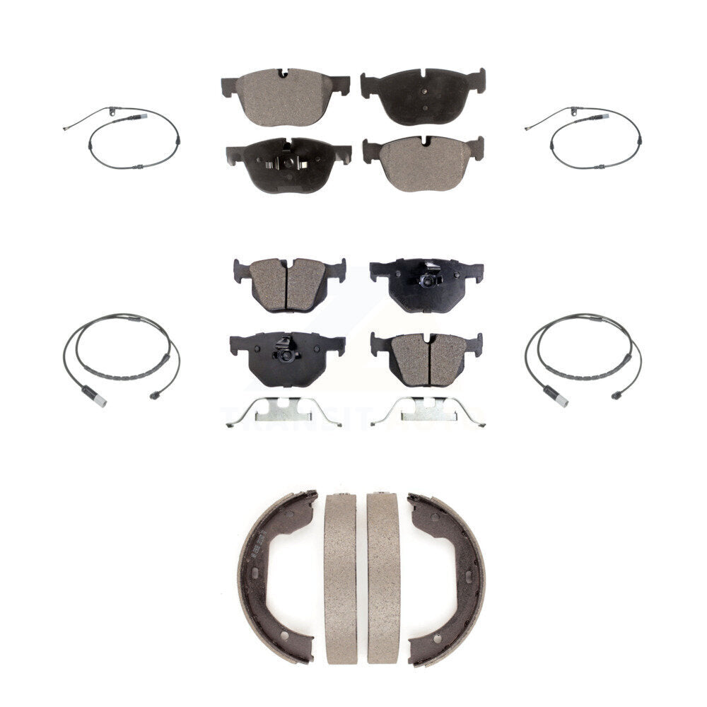 Front Rear Ceramic Brake Pad & Wear Sensor Kit (7Pc) For 15-16 BMW X5 xDrive35d with 3.0L KTW-101820