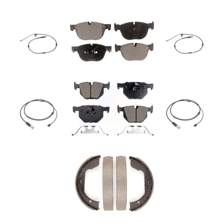 Front Rear Ceramic Brake Pad & Wear Sensor Kit (7Pc) For 15-16 BMW X5 xDrive35d with 3.0L KTW-101820