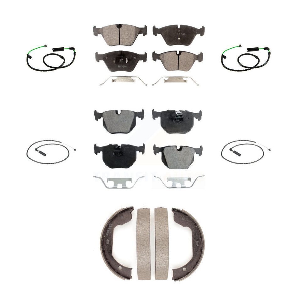 Front Rear Ceramic Disc Brake Pads And Wear Sensors Kit (7Pc) For BMW X3 3.0L KTW-101821