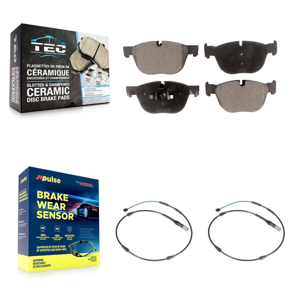 Front Ceramic Disc Brake Pads And Wear Sensors Kit For BMW X6 xDrive35i with 3.0L KTW-101830
