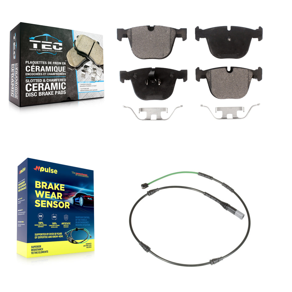 Rear Ceramic Disc Brake Pads And Wear Sensors Kit For 2015-2016 BMW X5 M with 4.4L KTW-101833
