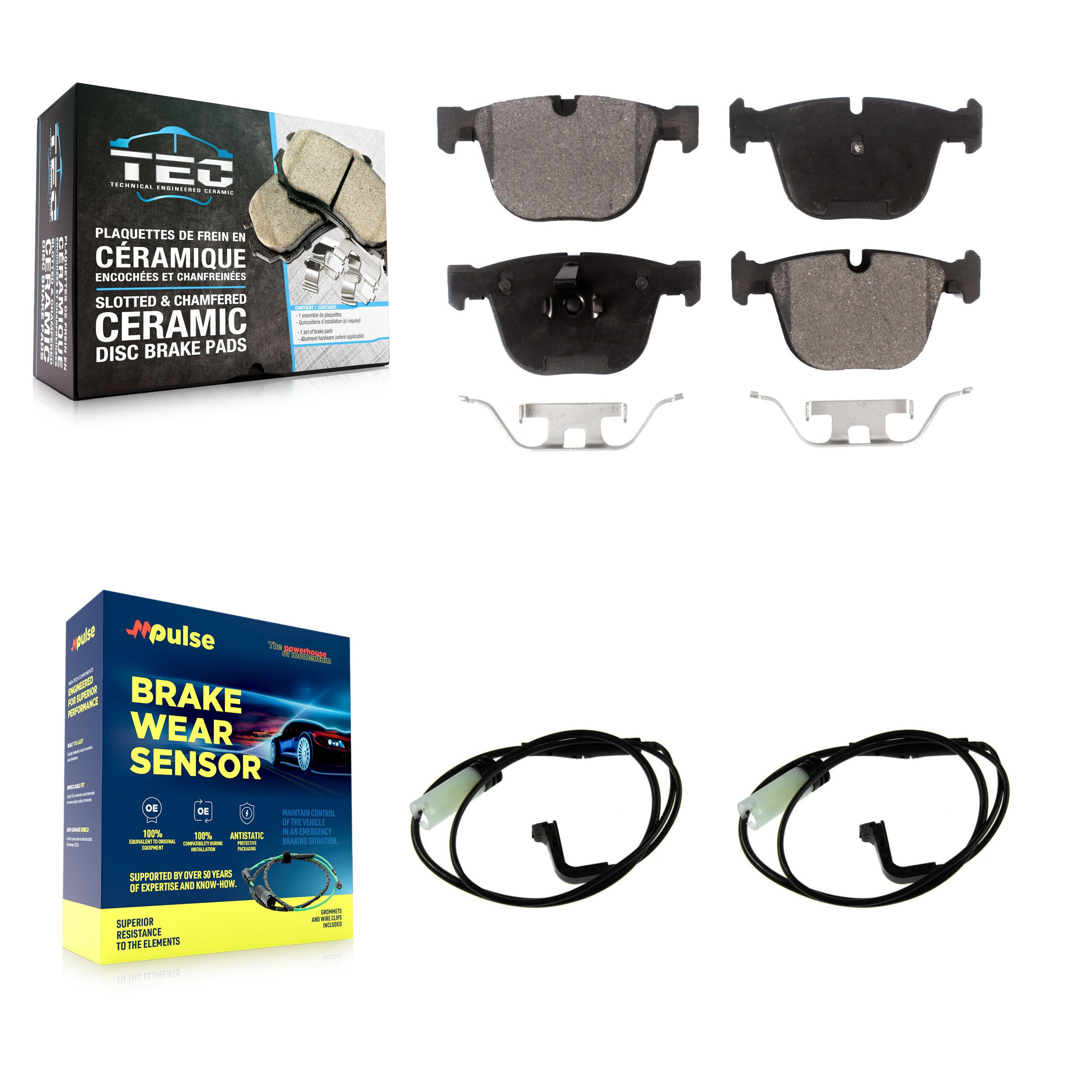 Rear Ceramic Disc Brake Pads And Wear Sensors Kit For 2007-2010 BMW M5 KTW-101841