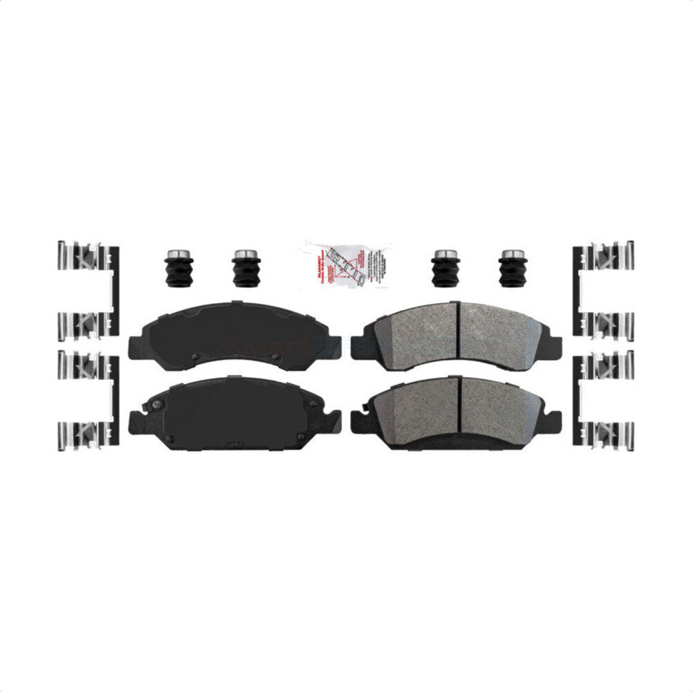 Front Semi-Metallic Disc Brake Pads NWF-ASD1363 For Chevrolet Silverado 1500 GMC Sierra Tahoe Cadillac Yukon Suburban Escalade XL Classic XTS Avalanche ESV Express LD EXT Savana Limited Cheyenne by AmeriBRAKES