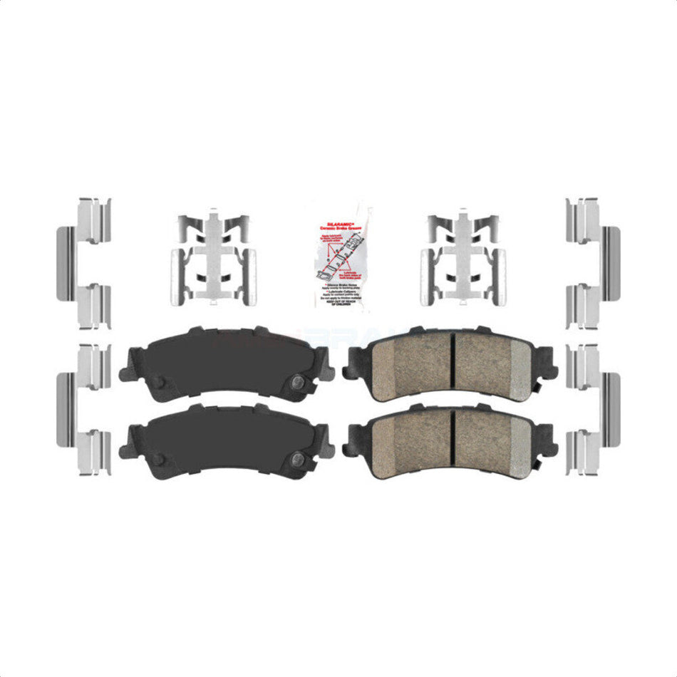 Rear Ceramic Disc Brake Pads NWF-PRC792A For Chevrolet Silverado 1500 GMC Sierra Cadillac DeVille Tahoe DTS Classic Suburban Astro Yukon XL 3500 Safari 60 Special by AmeriBRAKES