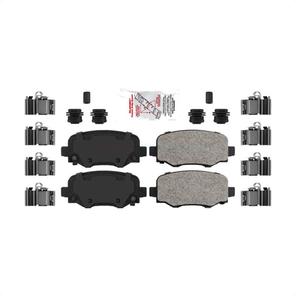 Rear Ceramic Disc Brake Pads NWF-PTC1734 For Jeep Cherokee Chrysler 200 by AmeriBRAKES