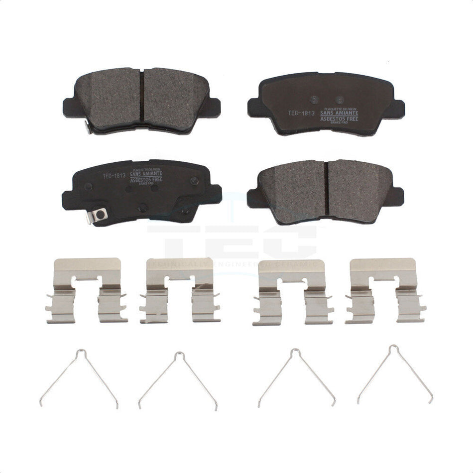 Rear Ceramic Disc Brake Pads TEC-1813 For Kia Hyundai Sonata Optima Soul Forte Veloster Elantra GT EV Kona Rondo Forte5 Niro Electric by TEC