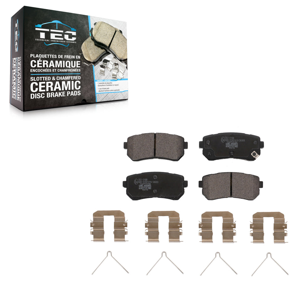 Rear Ceramic Disc Brake Pads TEC-2188 For Hyundai Kona Kia Seltos