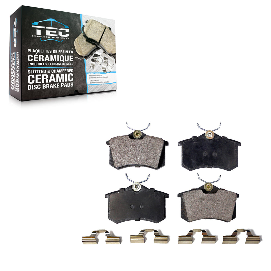 Rear Ceramic Disc Brake Pads TEC-340A For Volkswagen Jetta Beetle Golf City Audi Passat A4 Quattro