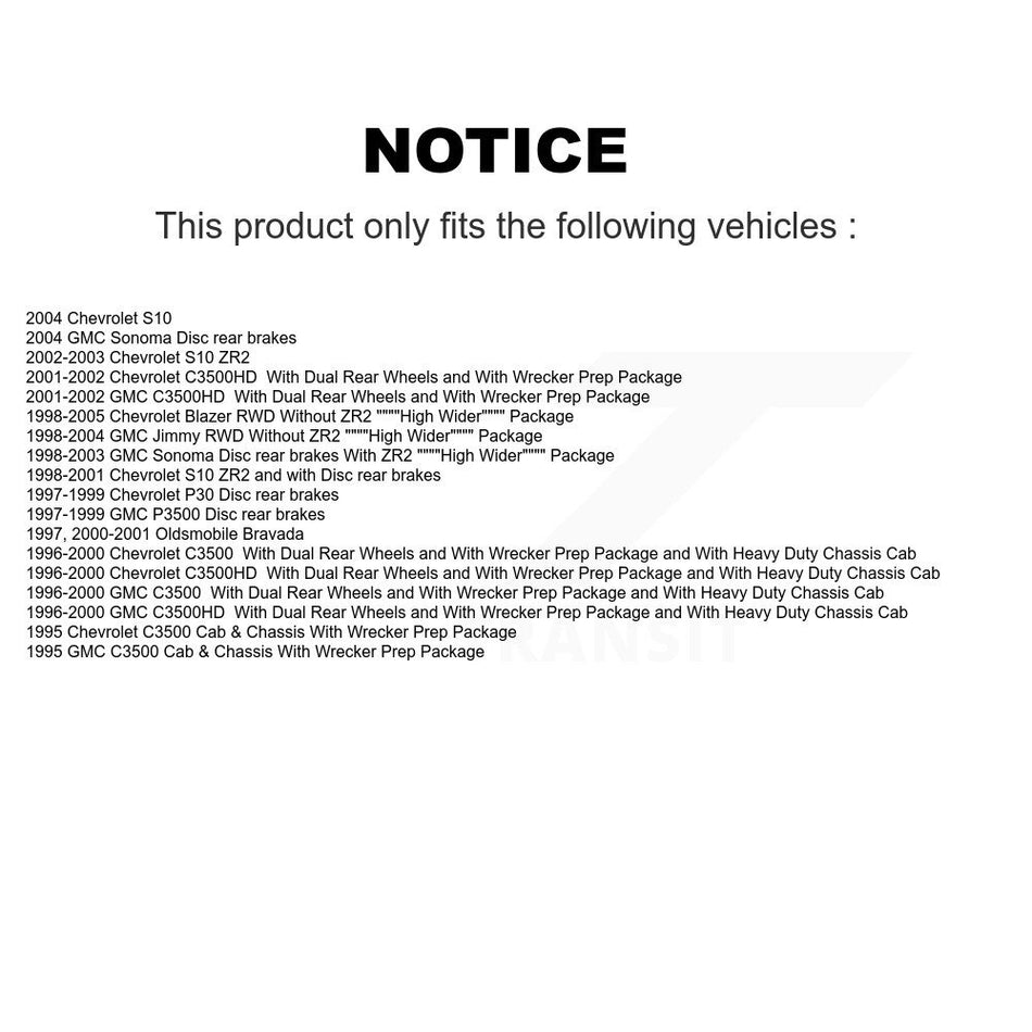 Rear Brake Hydraulic Hose 12-H380469 For Chevrolet GMC Blazer S10 Sonoma Jimmy C3500 P30 P3500