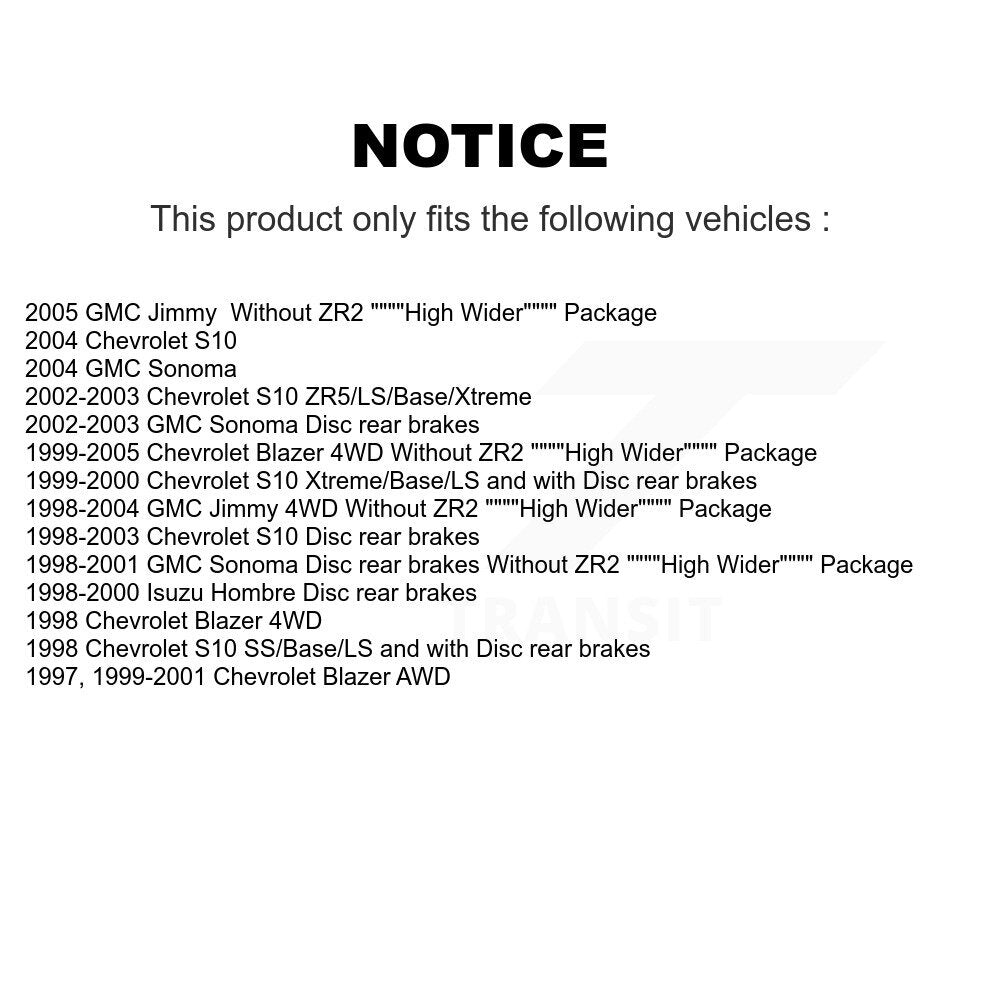 Rear Brake Hydraulic Hose 12-H381065 For Chevrolet GMC Blazer S10 Jimmy Sonoma Isuzu Hombre