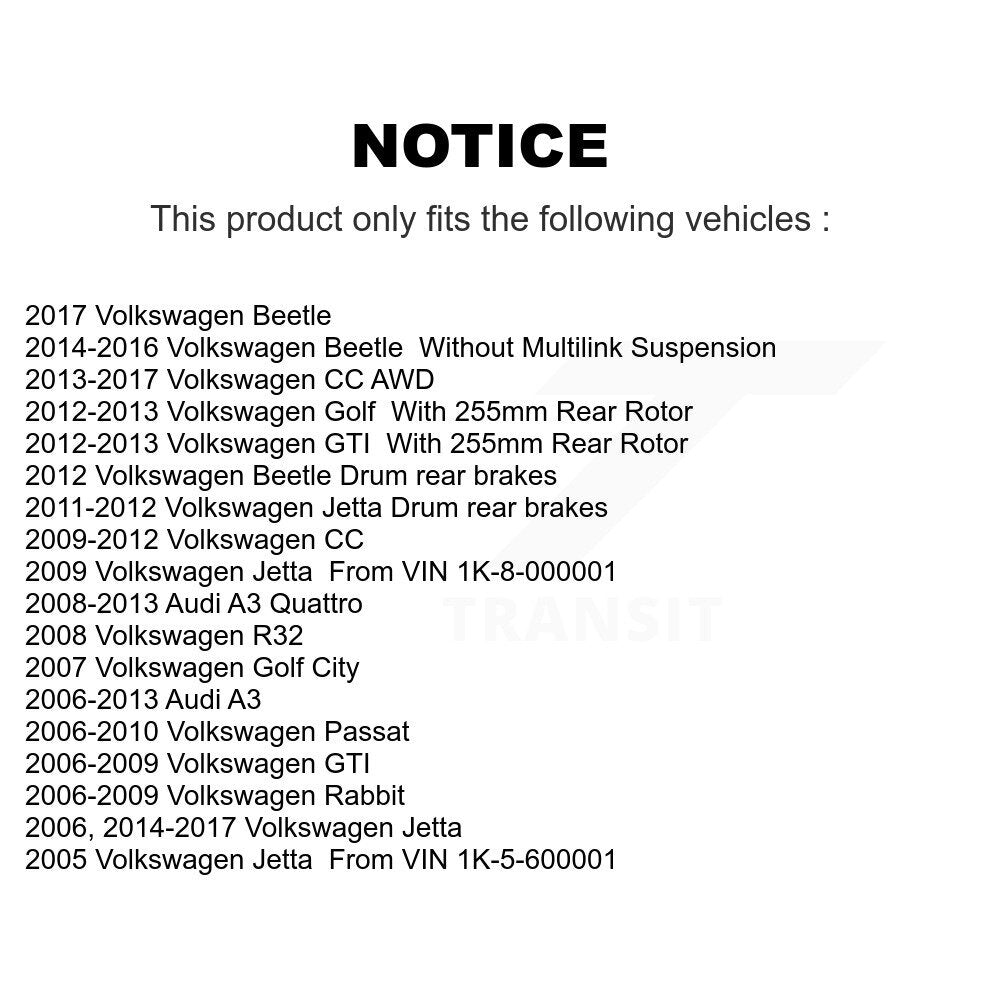 Rear Brake Hydraulic Hose 12-H620969 For Volkswagen Jetta Rabbit Golf Beetle Audi GTI Passat CC A3