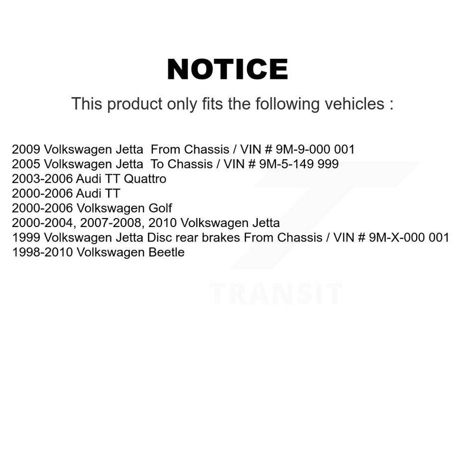 Rear Right Outer Brake Hydraulic Hose 12-H621174 For Volkswagen Jetta Beetle Golf Audi TT Quattro