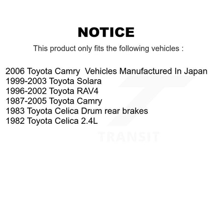 Rear Drum Brake Hardware Kit 13-H17287 For Toyota Camry RAV4 Solara Celica
