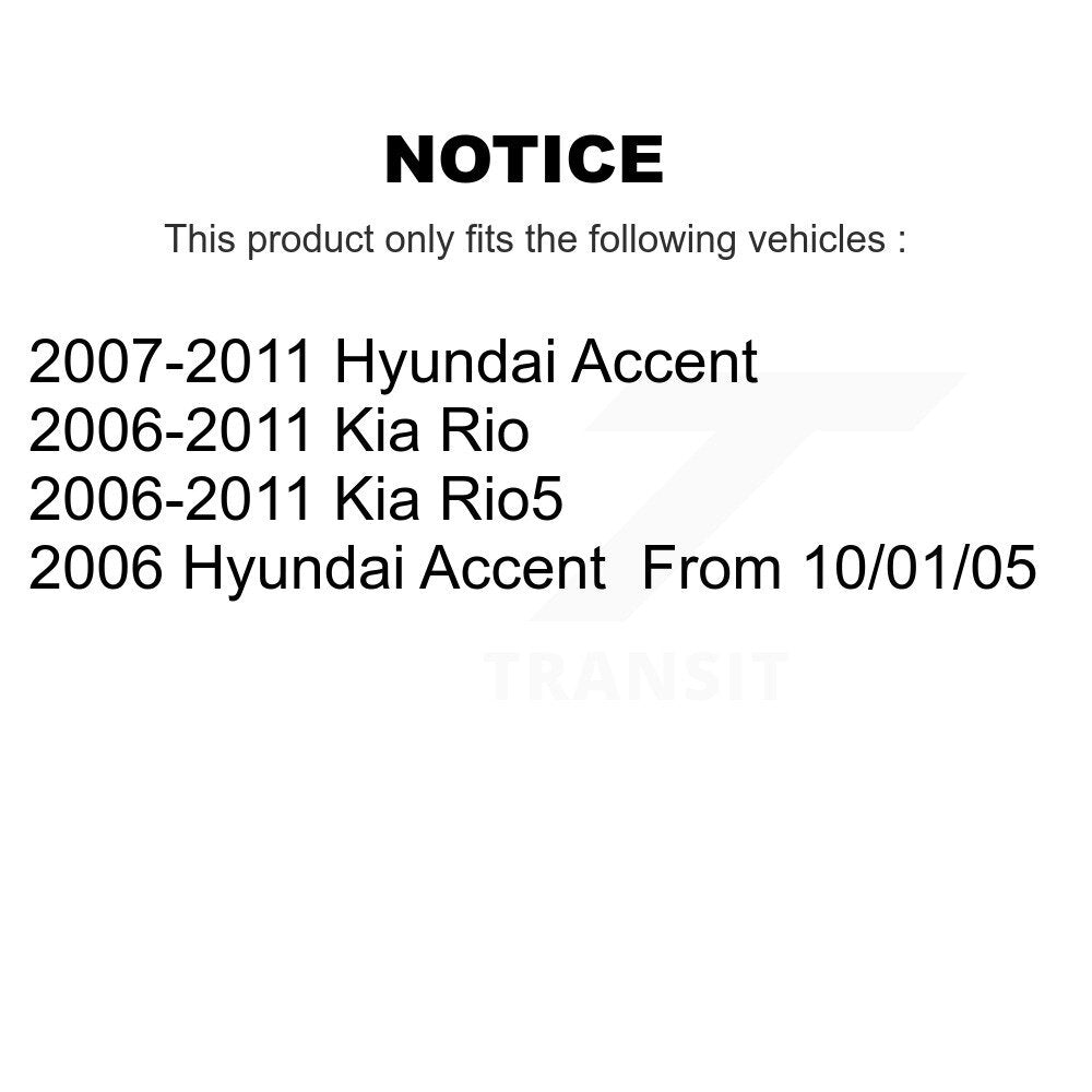 Rear Drum Brake Hardware Kit 13-H17413 For Hyundai Accent Kia Rio Rio5