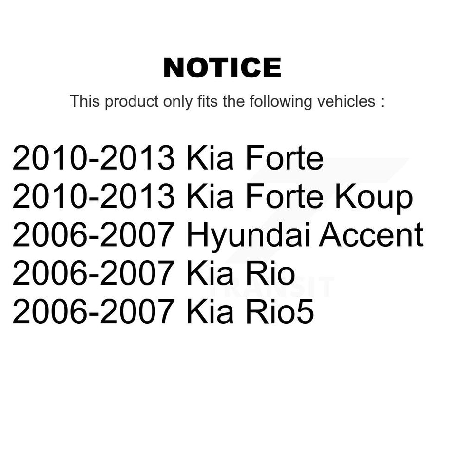 Rear Parking Brake Hardware Kit 13-H17416 For Kia Forte Hyundai Accent Koup Rio5 Rio