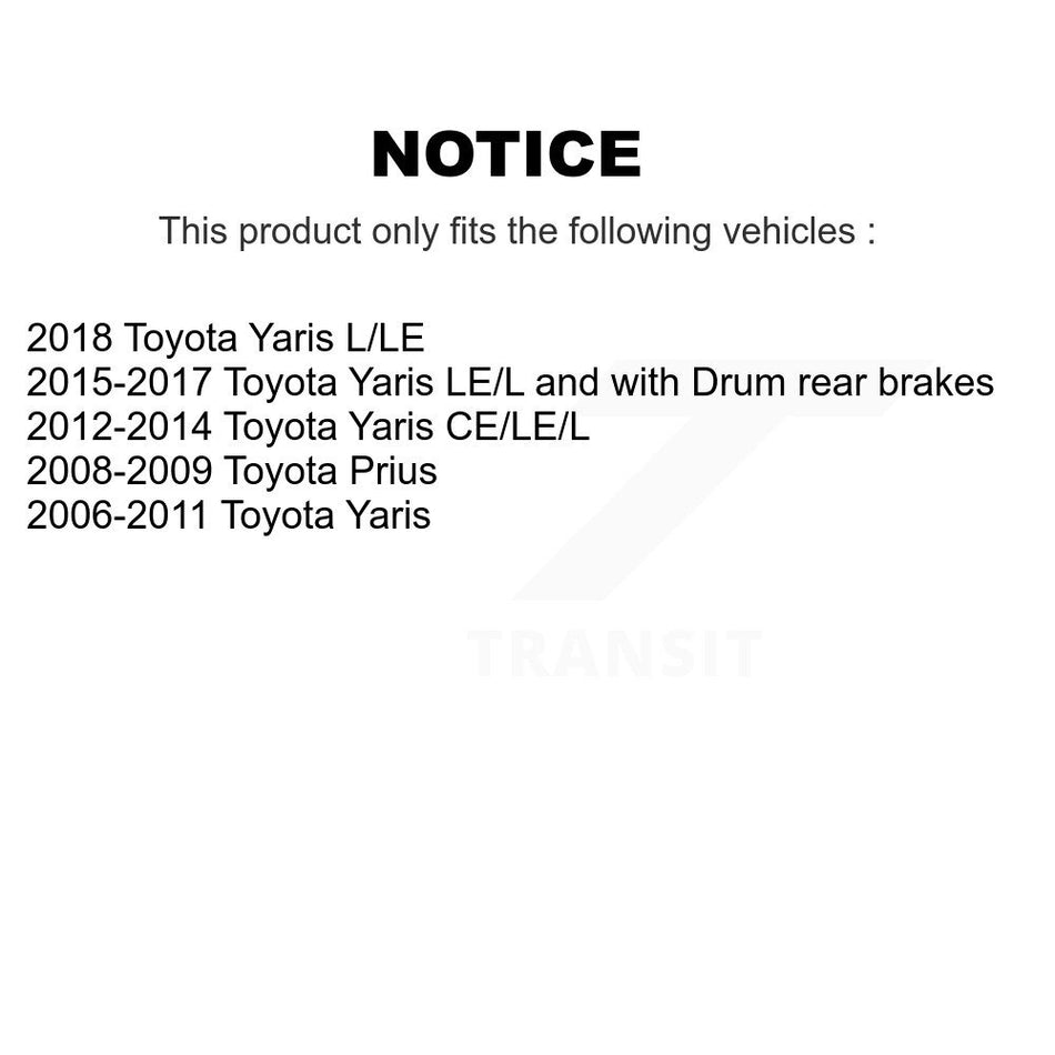 Rear Drum Brake Hardware Kit 13-H17445 For Toyota Yaris Prius
