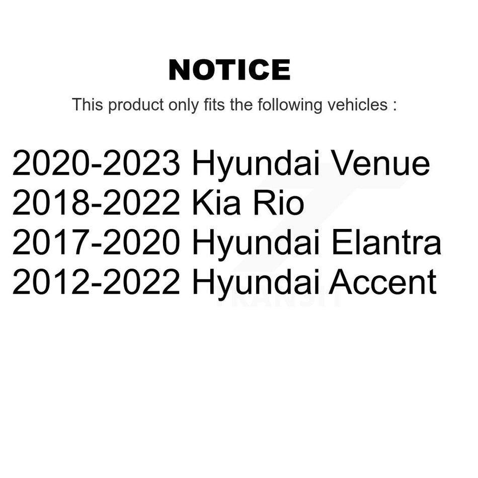 Rear Drum Brake Hardware Kit 13-H17496 For Hyundai Elantra Accent Venue Kia Rio
