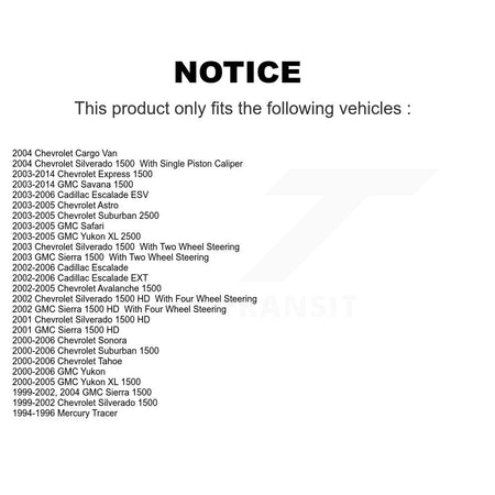Rear Parking Brake Hardware Kit 13-H7322 For Chevrolet GMC Silverado 1500 Sierra Avalanche Express