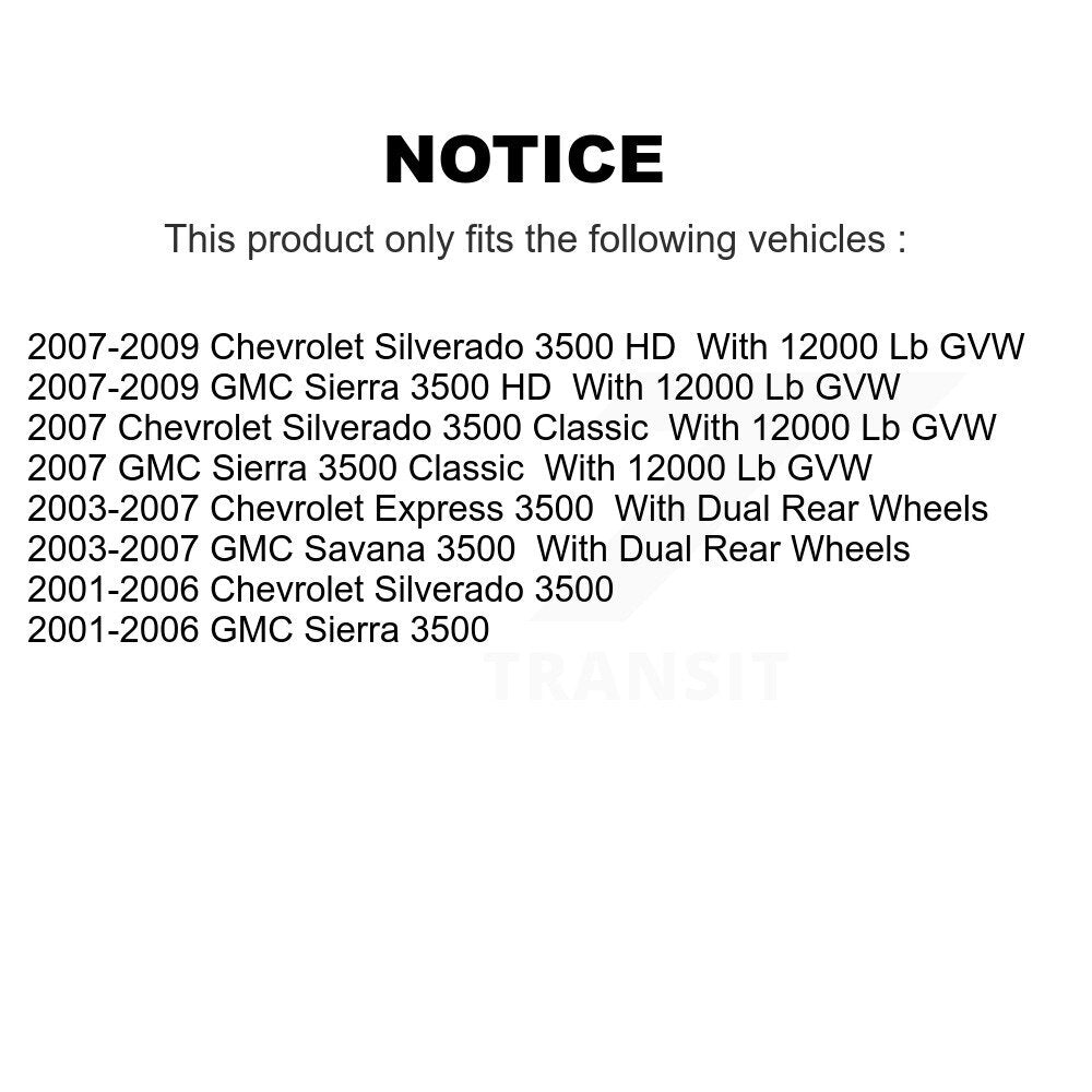 Rear Parking Brake Hardware Kit 13-H7330 For Chevrolet GMC Express 3500 Sierra Silverado Savana HD
