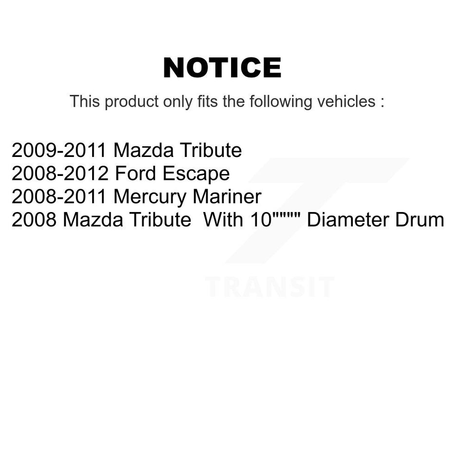 Rear Drum Brake Hardware Kit 13-H7355 For Ford Escape Mazda Tribute Mercury Mariner