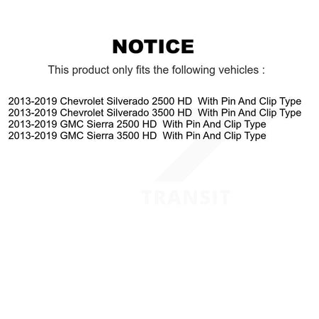 Rear Parking Brake Hardware Kit 13-H7381 For 2013-2019 GMC Chevrolet Sierra 2500 HD Silverado 3500