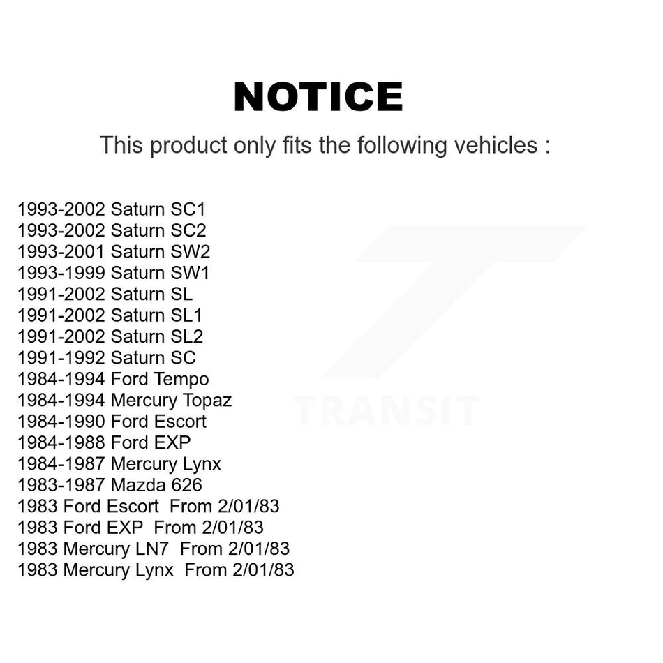 Front Wheel Bearing 70-510024 For Saturn SL2 SL1 Ford SC2 Tempo SL Escort SC1 SW2 Mercury Topaz SW1 Mazda 626 Lynx EXP SC LN7