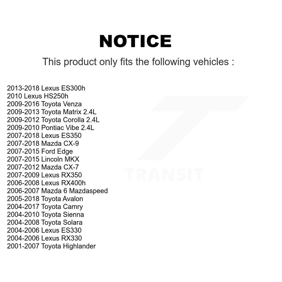 Front Wheel Bearing 70-510063 For Toyota Camry Corolla Ford Edge Matrix Venza Lexus Sienna Mazda MKX