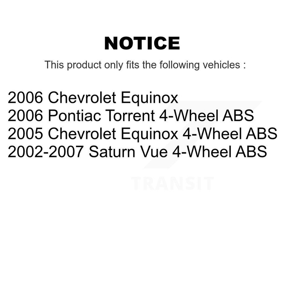 Rear Wheel Bearing Hub Assembly 70-512229 For Saturn Vue Chevrolet Equinox Pontiac Torrent